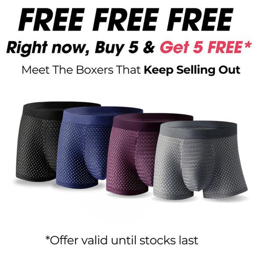 MEN'S BAMBOO (𝐁𝐎𝐗𝐇𝐄𝐑𝐎 𝐎𝐑𝐈𝐆𝐈𝐍𝐀𝐋) UNDERWEAR ( BUY 5 & GET 5 FREE)